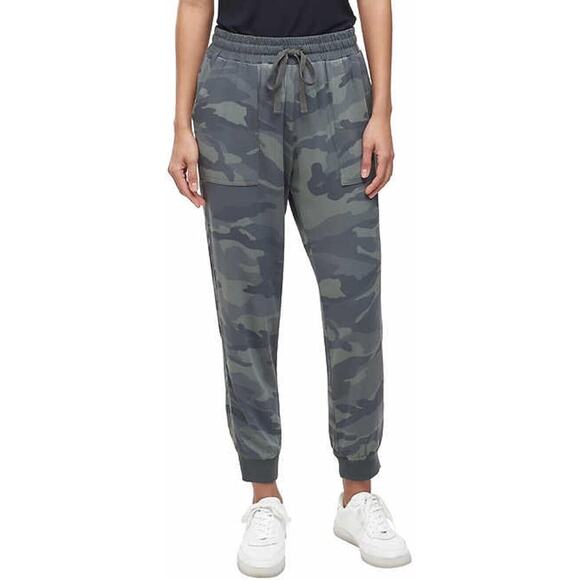 Splendid Women Jogger Pants Small Green Camouflage Soft Pull On Drawstring Waist - Picture 2 of 11